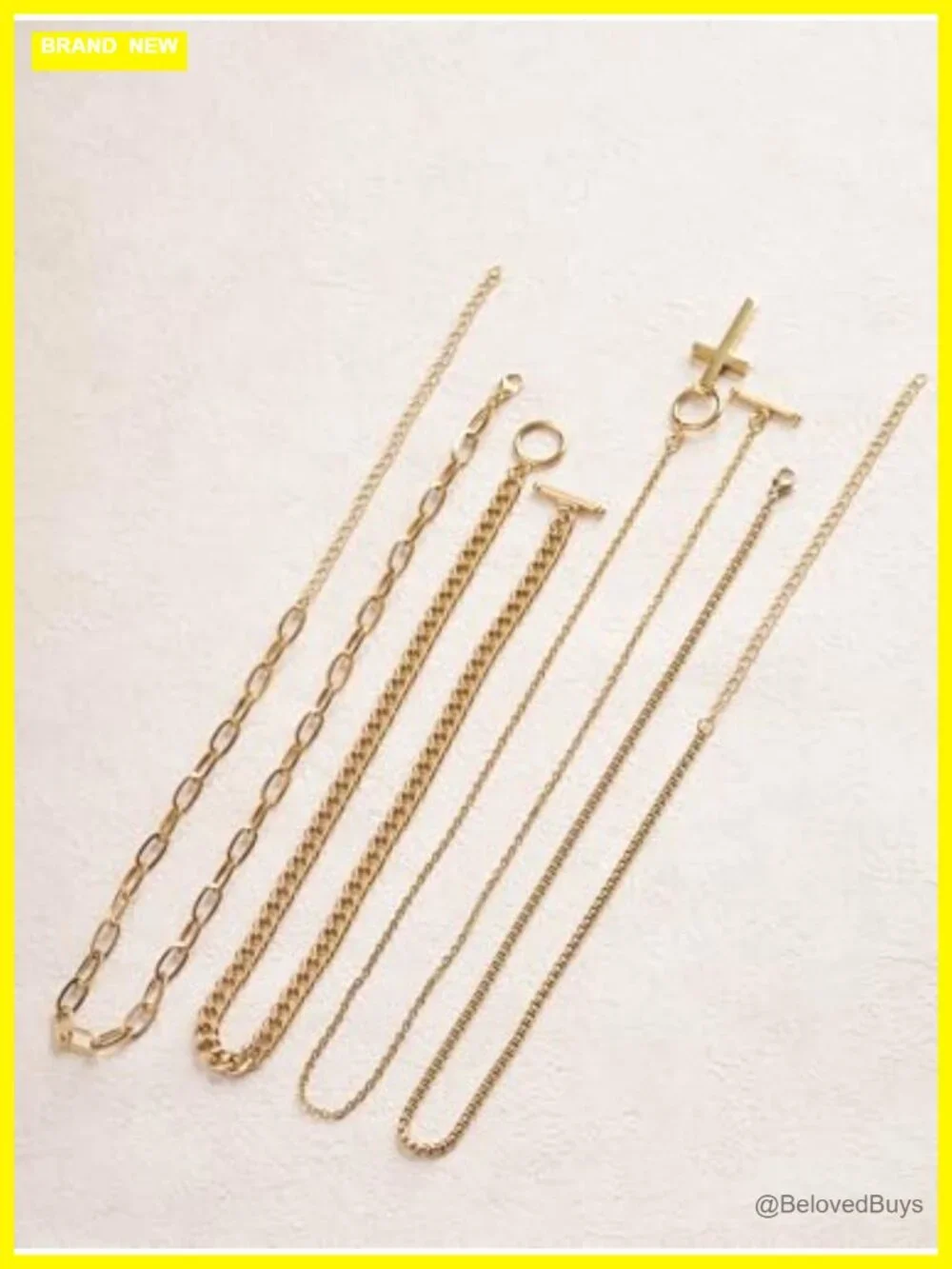 Layered Cross Choker Necklace Stainless Steel Gothic Punk Emo